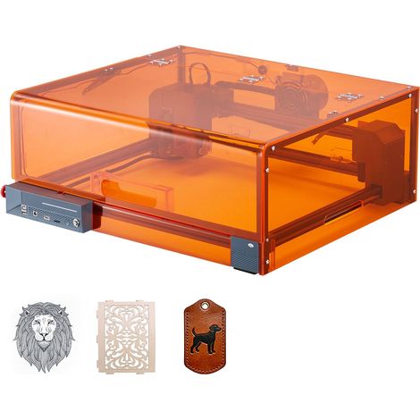 Graveur laser 20 W avec enceinte de protection, vitesse de gravure et de découpe laser de 7 000 mm/min, zone de travail de 300 x 300 mm, pour bois, cuir, verre et certains métaux, classe 1. (1/5)