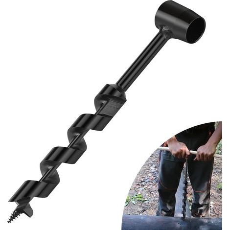 Tarière à Bois Manuelle, φ25x230mm, Perceuse à Main Bushcraft en Acier au Carbone, Tarière Manuelle Bois Polyvalente pour Aventure Extérieure, Camping, Travail du Bois (1/5)