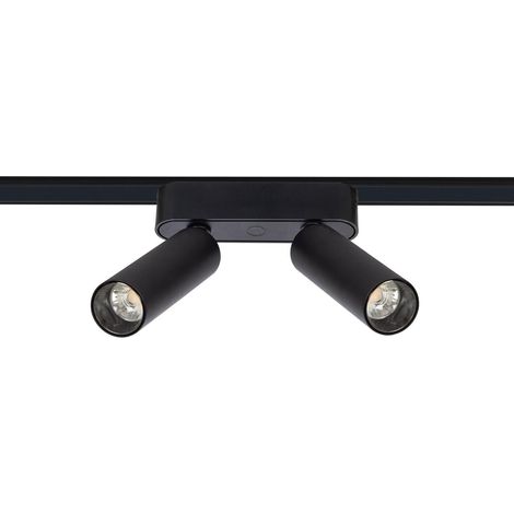 Faretto LED Binario Magnetico 25mm SuperSlim 14W Doppio 48V Nero  2700K Bianco Caldo (1/5)