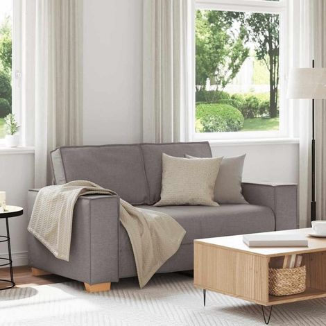 2-Sitzer Sofa Taupe 120 cm Stoff mit breiten Armlehnen für Wohnzimmer (1/5)