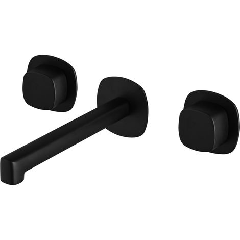 Rubinetto lavabo incasso a due maniglie Toscana finitura nero opaco [ IMEX® ]