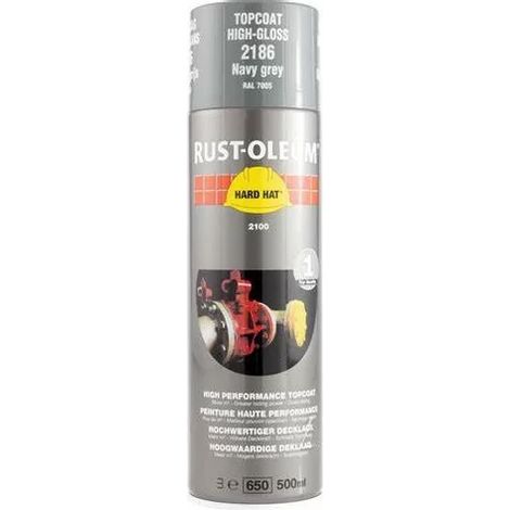 RUST-OLEUM HARD HAT 2186 - High-performance paint Slate Grey Gloss RAL 7005 - 500ML for metal, wood, concrete...