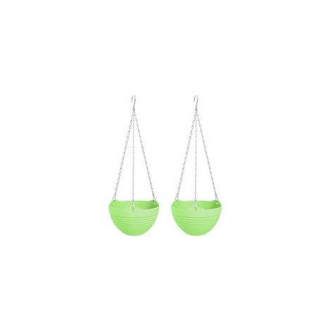 Lot de 2 petits pots de fleurs suspendus verts (1/5)