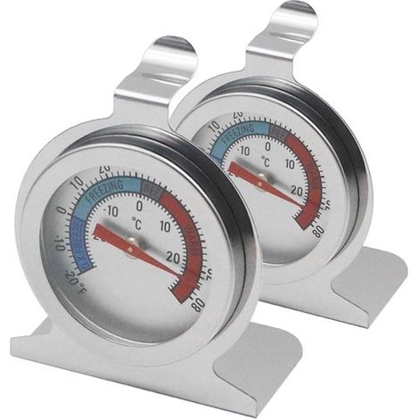 Dailygoods Präzises Kühlschrankthermometer Mechanisches Thermometer Edelstahlthermometer 2 Stück Temperaturbereich Glaslinse (1/5)