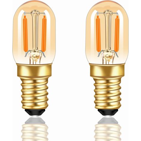 Ampoule E14 Filament LED Vintage 1W 220V, 100LM Verre Ambré Blanc Chaud 2200K, Équivalent 10W, Mini Tubulaire T22 E14 SES Ampoule Décorative Rétro pour Veilleuse, Non Dimmable, Lot de 2 (1/5)