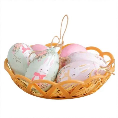Panier d'œufs de Pâques coloré, décorations et pendentifs à suspendre pour les fêtes de Pâques, cadeaux idéaux pour les enfants (1/5)