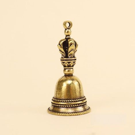 Mini Cloche à Main en Laiton Vintage, 2 Pièces, Petite Cloche Décorative - MMCD-ZGL-05363 (1/5)