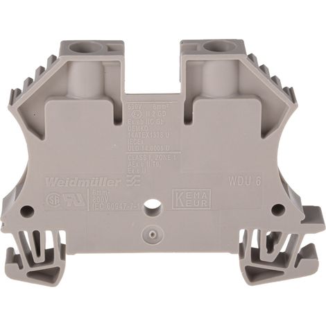 Bloc de jonction de traversée Weidmuller WDU, 6mm², A visser, Marron ( Prix pour Paquet de 10 ) (1/3)