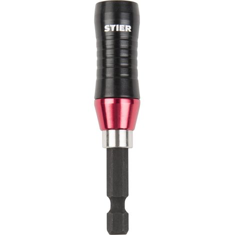 STIER Bithalter KraftSpezial mit Ringmagnet und Haltefunktion, Universalthalter, Antrieb 1/4", Schnellwechsel-Funktion für Bits (1/4)