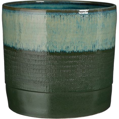 Cache-pot d'Intérieur Émail Réactif Marron Foncé Ø 26 x H 24 cm - PANGIVO (1/5)