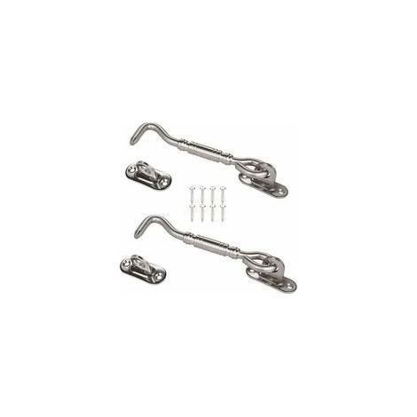 Crochet de Cabine,2 Pack Acier Inoxydable Abri de Verrouillage 6 Pouces Portail Loquet pour Verrou Fenêtre de Porte Argent (1/4)