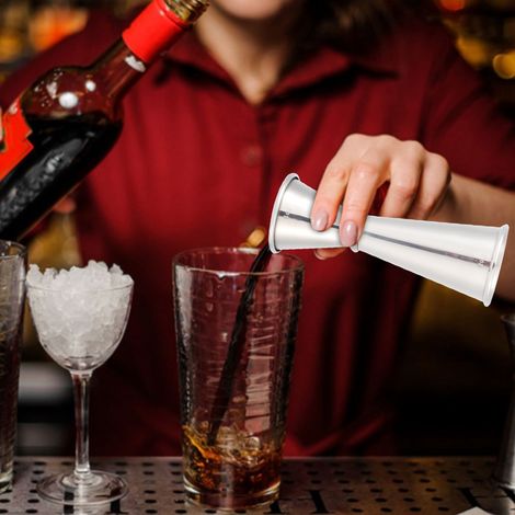 Messbecher aus Edelstahl 304, Cocktail-Jigger, Weinmessbecher mit Skala, 60 ml (1/5)