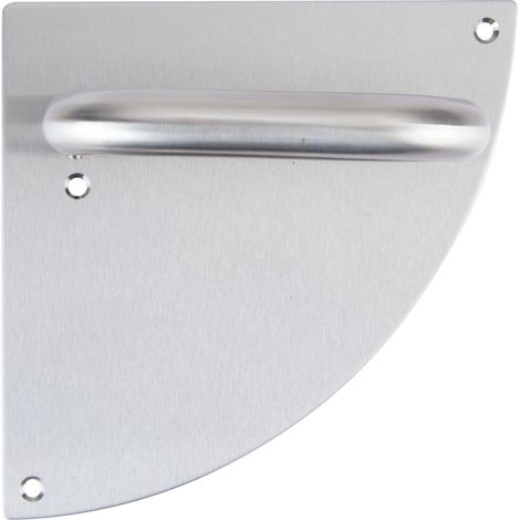 Manilla puerta acero inox placa semicircular 170x170mm alta intensidad (1/3)
