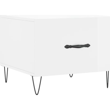 Maison Exclusive - Couchtisch Hochglanz-Weiß 50x50x40 cm Holzwerk
