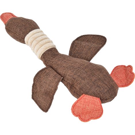 Niedliches Hundespielzeug in Entenform, Beiß- und Kauspielzeug zur Zahnreinigung, Trainingszubehör, 30 cm, braun (1/5)