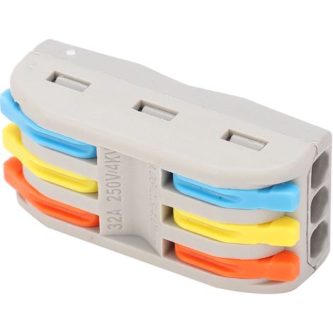 Connecteur de câble SPL-3, Lot de 5, Serre-fils rapide pour conducteur souple et rigide, Borne de jonction électrique, Multicolore (1/5)