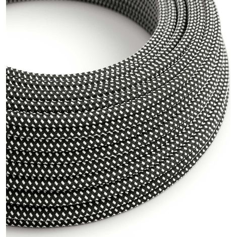 Creative-Cables Cavo elettrico rivestito in tessuto, 2 x 0,75 mm², 50 m, Cielo Stellato 3D RT41, Rotondo, effetto seta