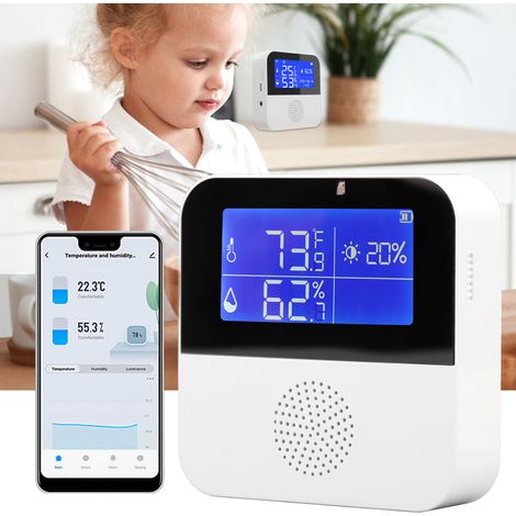 Dualfunktionaler Wi-Fi-Temperatur- und Feuchtigkeitsdetektor, intelligentes Anti-Ätz-Thermometer, für Kühlräume, Aquarien und Kühlschränke. (1/5)