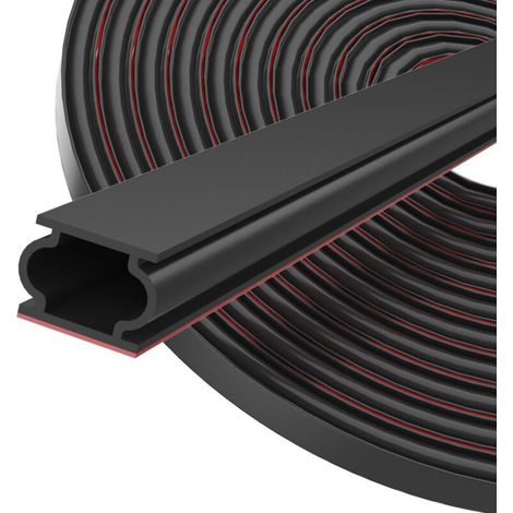Door Seal, Self-Adhesive, 10mm(W) x 8mm(D)/6m(L) for Door Frame, Flexible, Waterproof, Rubber, Black (1/5)