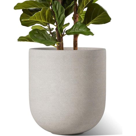 Übertöpfe Keramik 30 cm Grau mit Abflussloch für Innen & Außen (1/5)