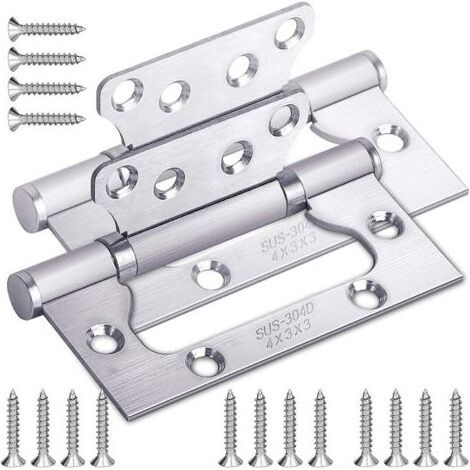 Charnière pour meuble,Charnières à Roulement à Billes en INOX 304 pour Portes de Maison Porte de Chambre100mm x 38mm x 2mm (2 Pièces) (1/5)