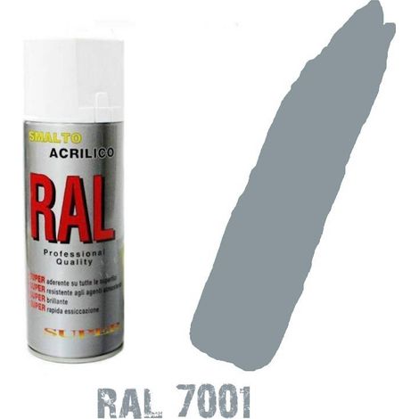 Bomboletta spray ral grigio 7001 acrilico vernice brillante lucido graffiti