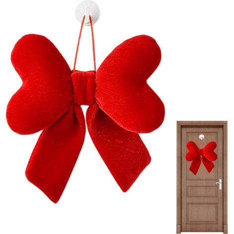 Grand Noeud en Velours Décoration Murale Saisonnière Décoration Saint-Valentin Pour Mariage, Anniversaires, Saint-Valentin, Porte D'Entrée, (1/5)