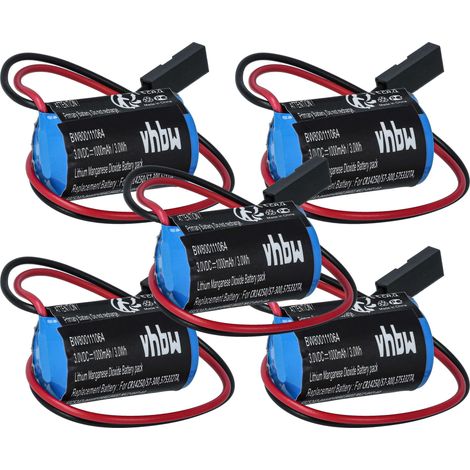 vhbw 5x Battery compatible with Siemens Siject CI16i, CI, CI16iP Industrial Controller (900 mAh, 3 V, Li-Ion)