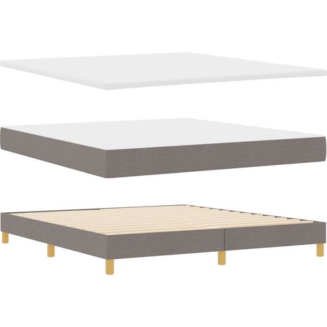 Cama con Canapé y Colchón Taupe, 180 x 200 cm, Tela vidaXL (1/5)