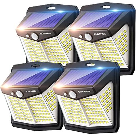 Lampe Solaire Extérieur Puissant【248 LED Lot de 4】Lumière Solaire Eclairage Exterieur IP65 Etanche Lampe Solaire avec Détecteur de Mouvement Eclairage Solaire sans Fil pour Jardin