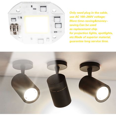 Projecteur LED 20W 6000K AC 100-260V, puce COB pour éclairage public, spot extérieur lumineux, source lumineuse haute efficacité, blanc froid, remplacement direct. (1/3)