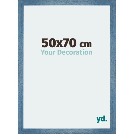 Cadre Puzzle 50x70 cm - cm - Bleu Brillant Patiné - MDF - Mura. (1/5)