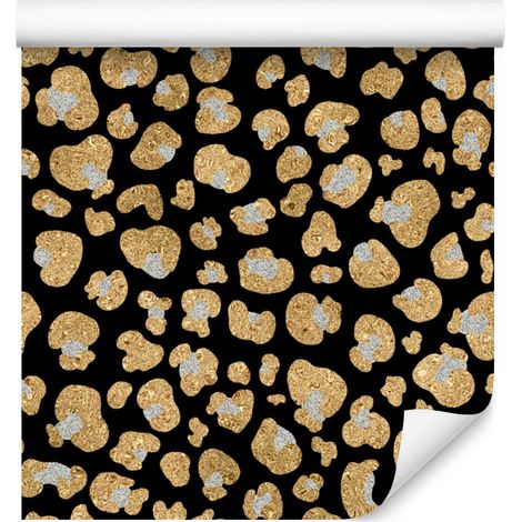 Papier peint effet cuir doré ocre, or et noir pour salon et chambre 50x1000 cm (1/5)