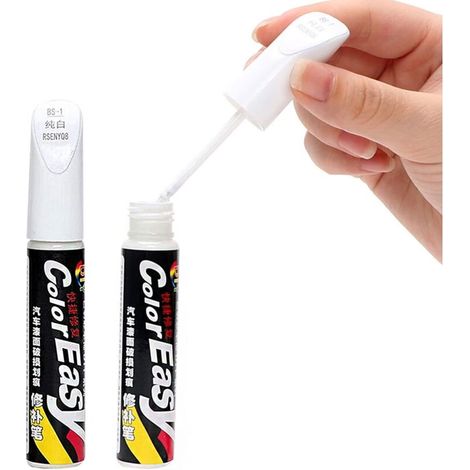 Stylo Retouche Peinture, Stylo Réparation des rayures Auto De Peinture, Anti Rayure pour Carrosserie Moto Voiture Vélo, 2 Pièces (Blanc) (1/5)