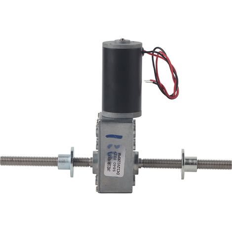 Schneckengetriebemotor, rechts- und linksgängige Welle, koaxial, M8-Gewinde, Drehzahluntersetzung 1280, Motor mit Flansch, Untersetzungsverhältnis 31 (1/5)