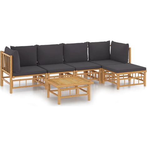Maison Exclusive - 6-tlg. Garten-Lounge-Set mit Dunkelgrauen Kiss