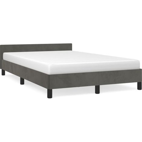 Lit double,Lit adulte,Cadre de lit sans matelas gris foncé 120x190 cm velours CFW7269077 (1/5)