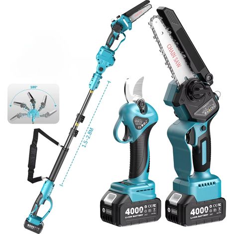 Taille haie 3 en 1 30mm 6 pouces télescopique sans balais batterie 4Ah (1/5)