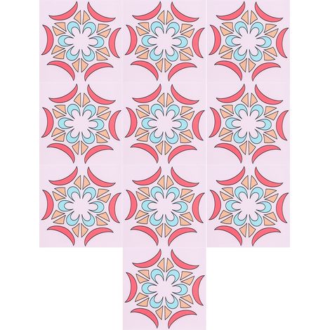GARRYFIZH Autocollants de carrelage imperméables, 10 pièces, auto-adhésifs, décoration murale de cuisine, salle de bains, sol (Type 2)