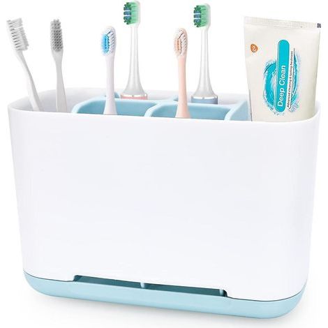 porte-brosse Dents, Porte-brosse Dents En Plastique Pour La Salle De Bains, Organiseur De Brosses Dents Avec Trou De Drainage Porte-bros (1/5)