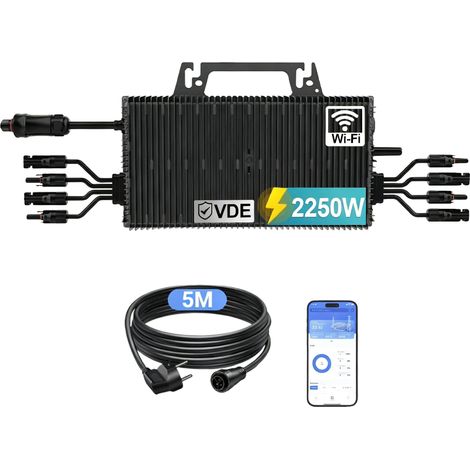 Micro-onduleur solaire, sortie quadruple, surveillance Wi-Fi, NBQ2400-EU, 230V, 22-50V (1/2)
