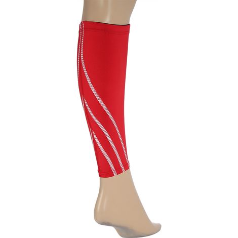 Manchon De Compression Pour Mollet - Support Antidérapant En Polyester - Pour Haltérophilie Et Gymnastique - Taille Moyenne Rouge - 1 Pièce (1/5)