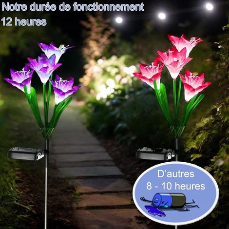 größere Lilien-Solarleuchten, farbwechselnd, IP65, Garten/Terrasse/Einfahrt. (1/5)