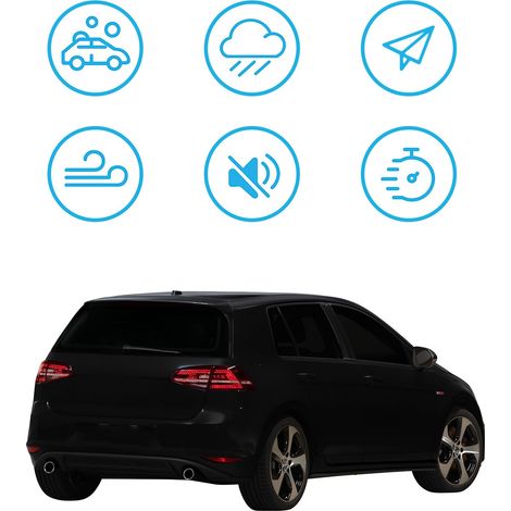 In-Channel Wind Deflectors for VW Golf MK7 (2012-2020) 5-Door Hatchback 4pc Tinted Acrylic Set  Rain Wind Noise Protection