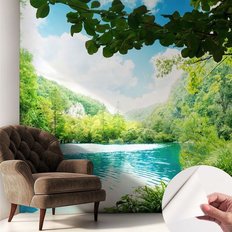 Carta da parati autoadesiva - fotomurale - alta qualità - per la cucina - camera da letto - Oasi naturale 250x250 cm (1/5)