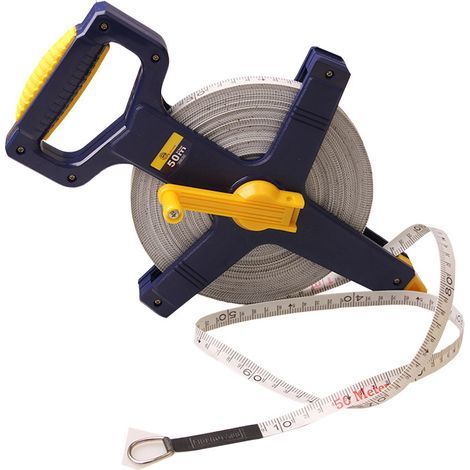 50-m-Maßband / 50-m-Bandmaß mit Etui für präzise Arbeiten (1/3)