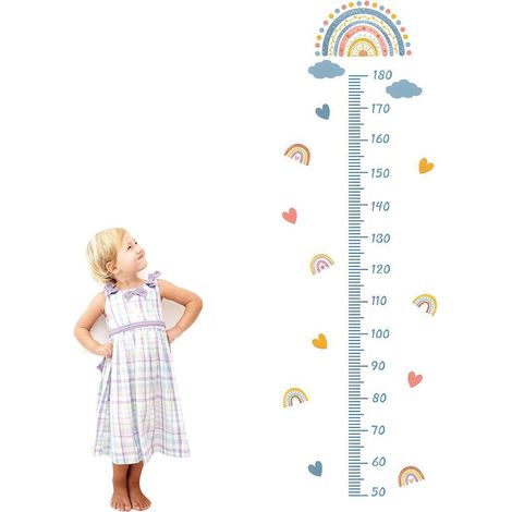Medidor de altura infantil de pared, autoadhesivo de PVC, azul, de 50 a 180 cm, decoración de dormitorio.