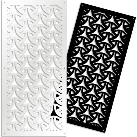 WEAVING - Panneau ajouré en PVC - Brise-soleil - Dimension : 50x150 cm - Couleur : noir