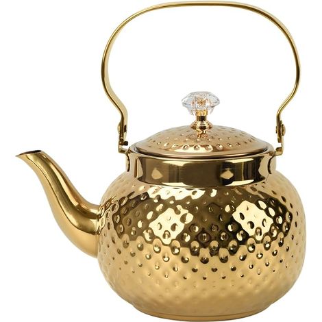 Théière martelée du Moyen-Orient, théière, cafetière, théière/café en acier inoxydable de qualité alimentaire, théière en vrac pour thé, lait, café, fournitures de cuisine, fournitures de voyage en (1/5)