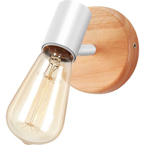 Wandleuchte Innen Metall E27 Wandlampe Vintage Drehbare für Wohnzimmer, Schlafzimmer, Küche, Flur, Cafét - Weiß (1/5)